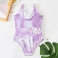 thumbnail image 4 of Odeerbi Cutout One Piece Swimsuit for Kids Girls High Cut Swimwear Summer Fashion Cute Print Bikini Hollow Out Bathing Suit Purple, 4 of 9
