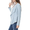 thumbnail image 5 of Allegra K Women's Faux Suede Long Sleeve Draped Front Moto Jacket, 5 of 7