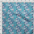 thumbnail image 4 of oneOone Cotton Flex Teal Blue Fabric Check Patchwork Quilting Supplies Print Sewing Fabric By The Yard 40 Inch Wide, 4 of 6