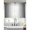 thumbnail image 3 of Grey Ombre Semi Sheer Window Curtains 45 Inches Long, Gray White Gradient Modern Abstract Art Rod Pocket Voile Silky Chiffon Curtain Light Filtering Drapes for Living Room, Kitchen, 52"x45", 2 Panels, 3 of 9