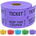 thumbnail image 1 of 500 Billets de Tombola Double Rouleau, Rouleau de Billets de Tombola avec Nom et Numéro de Téléphone, pour Tombola, Événements, Classe, Entrée, Récompense de Classe et Prix de Porte (Violet), 1 of 5