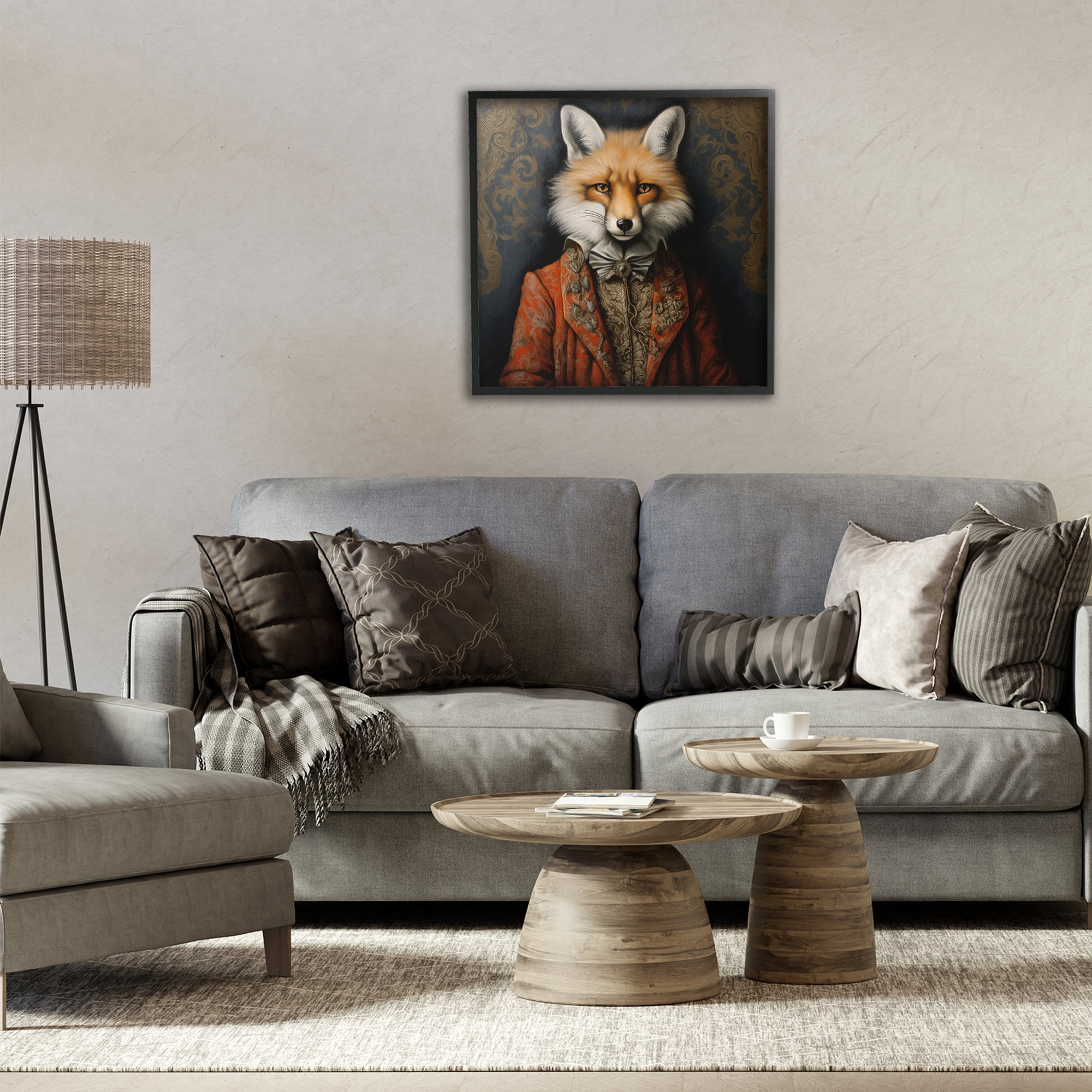 Stupell Industries Mystical Metamorphosis Fox Black Framed Giclee Art, design by Lazar Studio
