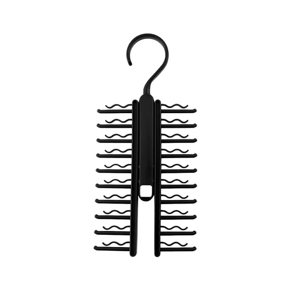 LAMIRO Tie Rack Hanger Organizer For Men Closet, Space Saving Belt And Scarf Storage With 20 Non-Slip Hooks, 360 Rotate Display Holder