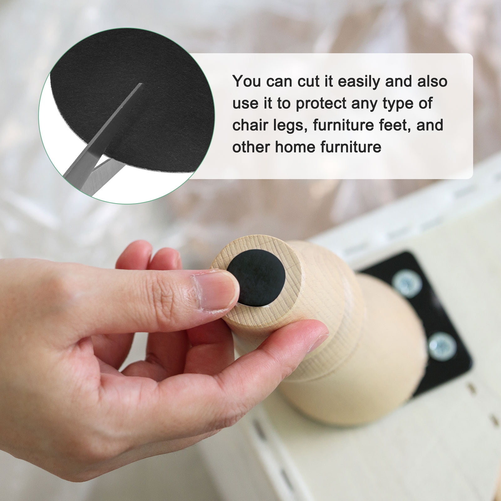 Uxcell 30-Pack Lamp Base Felt, 7 Inch Dia. 2mm Thick Self Adhesive Round Fabric Felt Pads for Lamp/Furniture/DIY [Black]