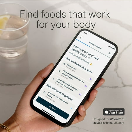 Lingo Continuous Glucose Monitor (CGM) & App. Made by Abbott. Know the Impact of What You Eat. 1 Lingo Biosensor Lasts Up To 14 Days* Works with IOS and Android. US Only.