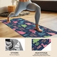 thumbnail image 4 of DarkBlue Cartoon Dinosaurs Explorer Pattern Hot Yoga Mat Towel Non Slip for Hot Yoga - Quick-Drying Yoga Mat Cover with 4 Corner Pockets with Travel Bag - Hot Yoga Towel Non Slip 70"x26", 4 of 6