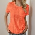 thumbnail image 4 of Women's Summer Going Out Tops Dressy Casual Crewneck Short Sleeve Textured Basic Cute Trendy T Shirts Tee Blouse, 4 of 5