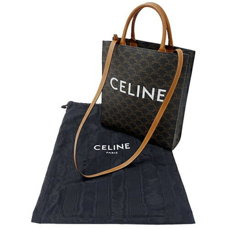 Celine Hand Tote Bag Shoulder Small Vertical Cover Way Canvas