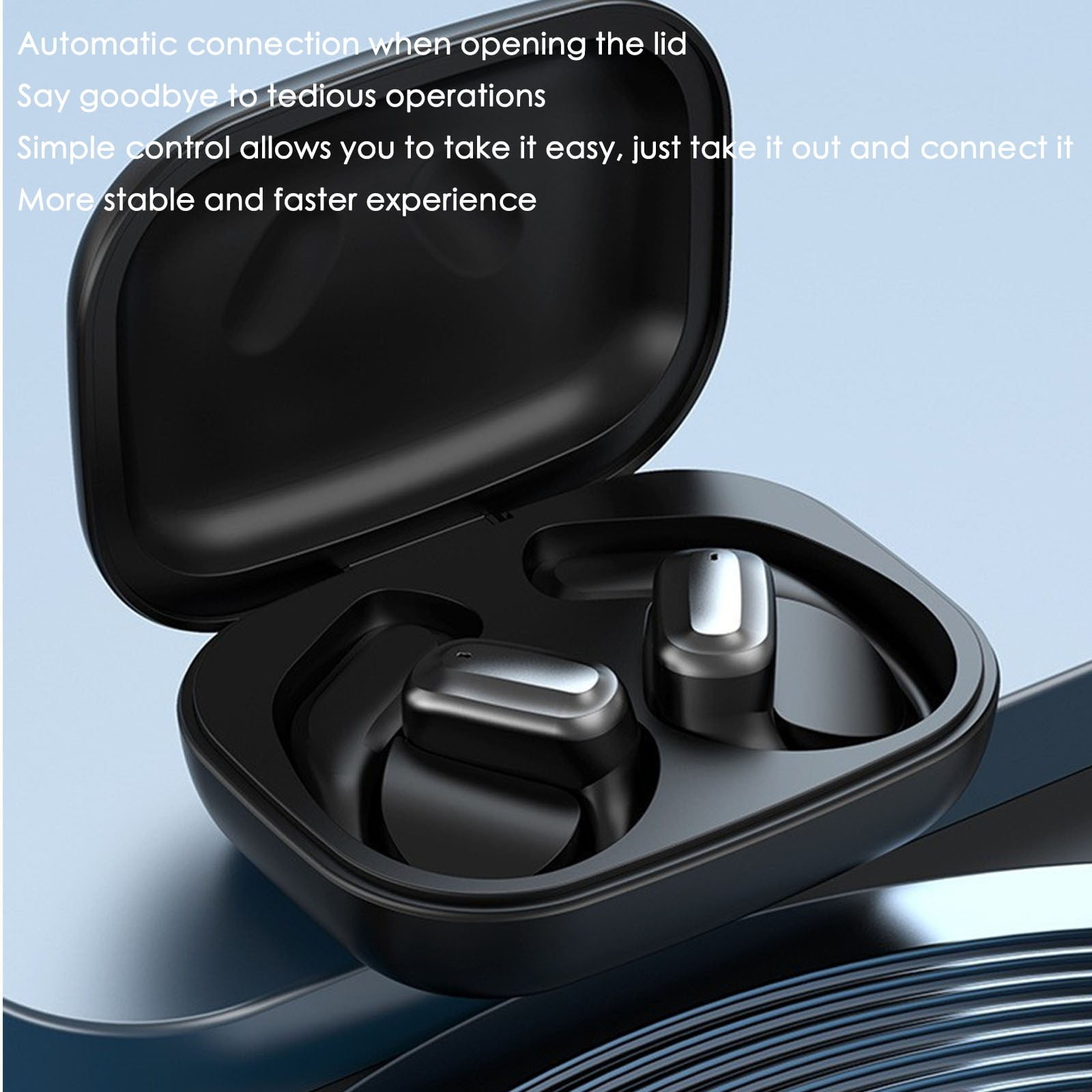 Ear Earbuds Wireless Open Ear Earbuds Bluetooth 5.4 Ipx5 Intelligent Screen Open Bluetooth Earphones With Display For Running Of The Day Home Decor