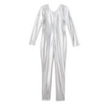 thumbnail image 4 of Alvivi Kids Girls Shiny Metallic Unitard Long Sleeves Ballet Dance Gymnastics Leotard Jumpsuit 4-14, 4 of 7