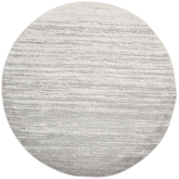Adirondack Ivory/Silver 8 ft. x 8 ft. Round Solid Area Rug