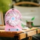 thumbnail image 3 of Ventilador de mesa pequeño portátil rosa, Diseño de copo de nieve silencioso, linterna LED, luz indicadora de tres velocidades, batería recargable de 1200mAh, alimentado por USB, adecuado para oficina, 3 of 8