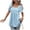 Sky Blue Tops, variant on Htigea Women's Square Neck Summer Tops Babydoll Short Sleeve Shirts Hollow Out Eyelet Peplum Tunic Tee Pink S