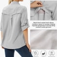 thumbnail image 5 of Women'S Long Sleeve Sun Protection Shirts Fishing Hiking Light Gray S, 5 of 7