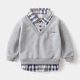 thumbnail image 2 of 5-6T Little Kids Boys Shirts Long Sleeve Button Tops Fall Winter School Casual Clothes Layered Look for 12 18 24 Months 2T 3T 4T 5T 6T Little Kids, 2 of 9