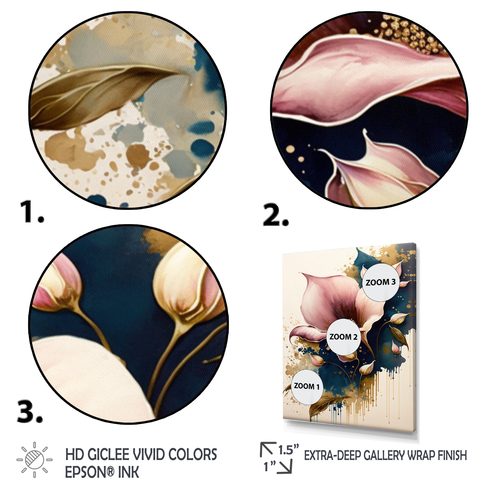Designart Pink Blooming Cally Lillies III Canvas Wall Art