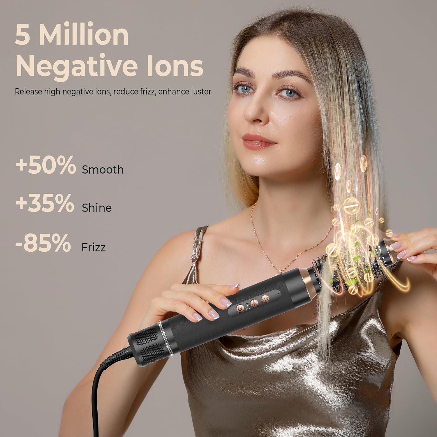 7 in 1 Hair Dryer Brush Iron,Powerful Blow Dryer Brush with Auto- Wrap Curler, Detachable Fast Drying, Volumizing, Curling, Straightening, Ionic Hair Dryer with Diffuser, Hair Styling Tools