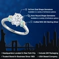 thumbnail image 2 of Gem Stone King 925 Sterling Silver White Moissanite and Simulated White Opal Engagement Ring for Women | 2.60 Cttw | Oval 9X7MM | Gemstone Birthstone | Size 6, 2 of 7