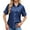 BU2, variant on Women's One Button Denim Shirt - Cropped Fit, Collared Neckline, Bust Pockets, Short Sleeves - Versatile for Casual & Dressy Occasions