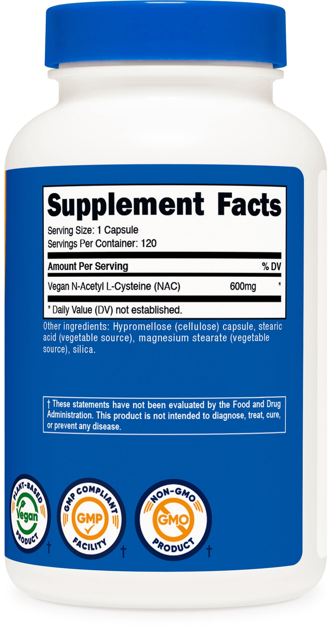 Nutricost N-Acetyl L-Cysteine (NAC) Supplement 600mg, 120 Capsules