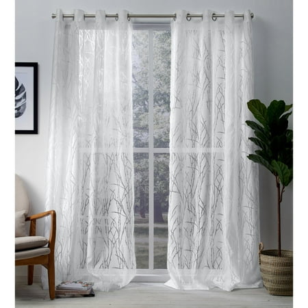 Exclusive Home Curtains 2 Pack Edinburgh Sheer Branch Burnout