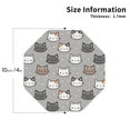 thumbnail image 2 of Leather Coasters with Heat-resistant for Drinks, Elegant Cartoon Cute Cat Face -标题2 Octagon, 2 of 5