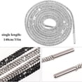 thumbnail image 4 of 3 Pairs Rhinestone Glitter Shoelaces Round Rope Drawstring Cords Bling Shiny Replacement For Trainers Jogging Bottoms And Hoodies 47.2 Inches, 4 of 6