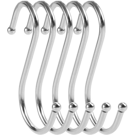 

Happon Stainless Steel S Hooks 80mm/3.15 Silver S Shaped Hook Hangers for Kitchen Bathroom Bedroom Storage Room Office Outdoor Multiple Uses 6 Pcs