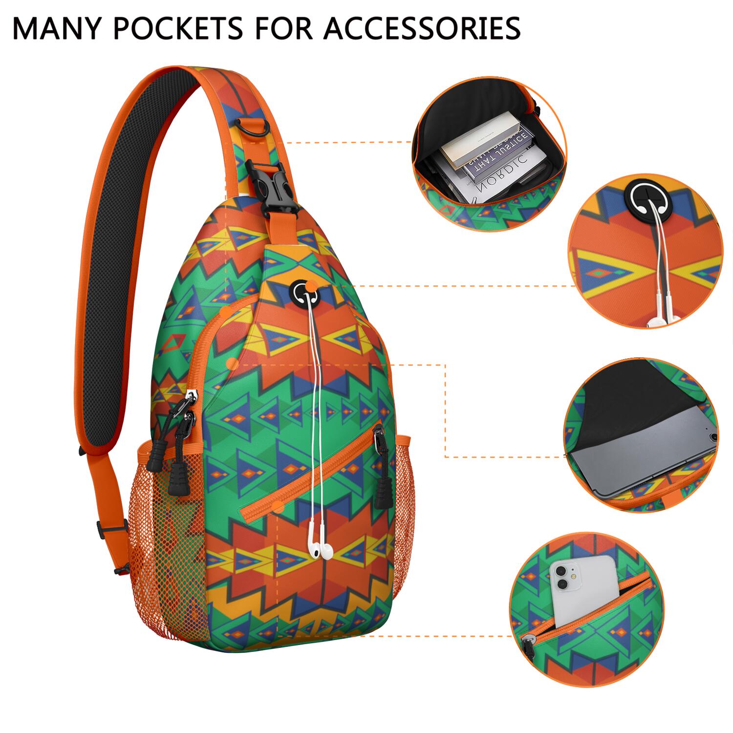 Artistic Home Accents Chest Bag Anti-Theft Crossbody Sling Bag for Commuting Vintage & Durable