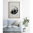 thumbnail image 2 of IDEA4WALL Framed Canvas Art Wall Decor Forest with a Cresent Moon Astronomy & Space Wilderness Drawings Realism Vintage Relax/Calm Black and White for Dorm Home Office - 24"x36", 2 of 4