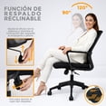 thumbnail image 2 of Silla de Escritorio para Oficina Ergonómica Con Soporte Lumbar Negro, 2 of 9