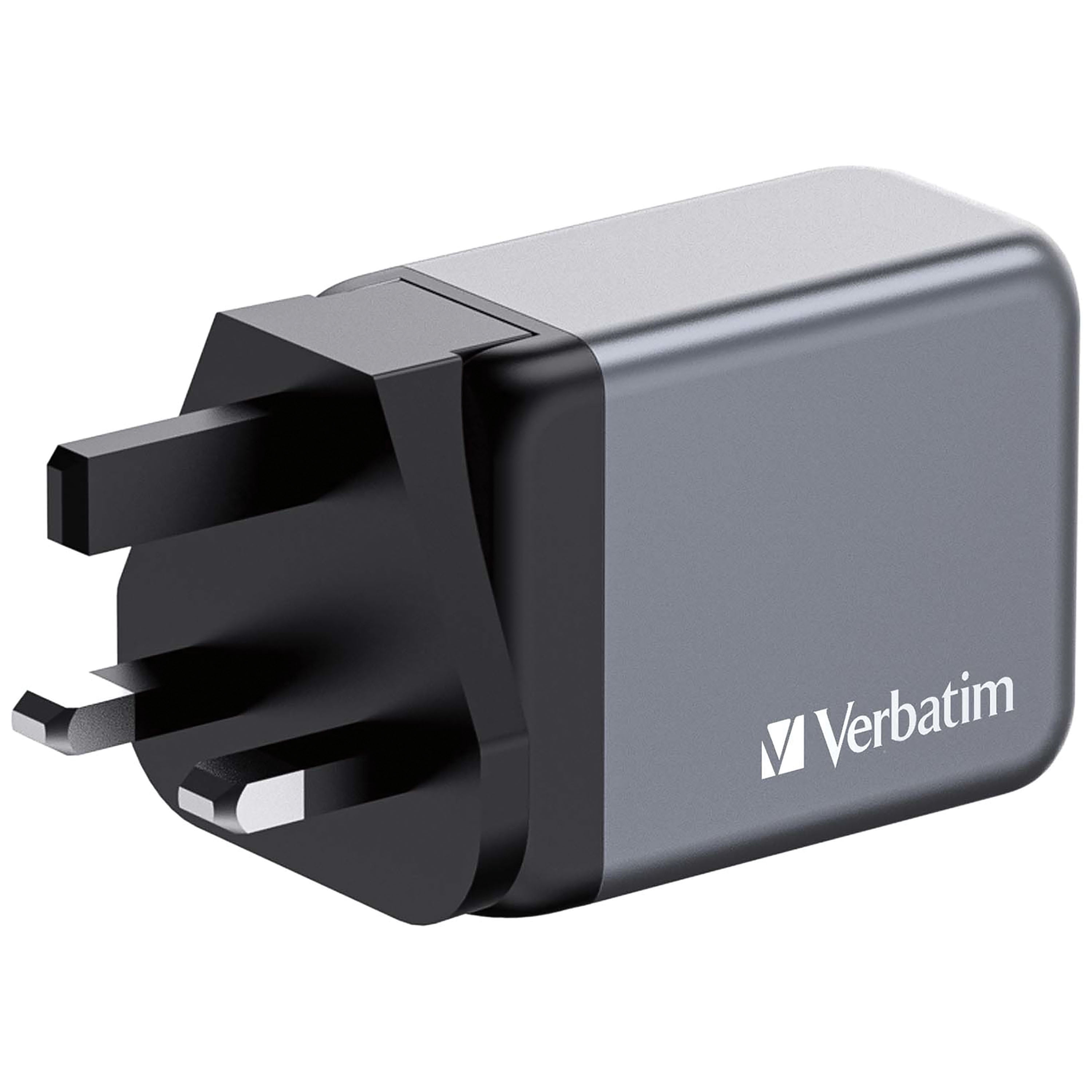 Verbatim 65W 3-Port GaN Wall Charger, Gray