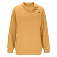 thumbnail image 4 of HAiming Womens Oversize Lapel Sweatshirts Side Button Collar Trendy Sweatshirt Casual Solid Color Loose Shirts, 4 of 5