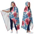 thumbnail image 2 of Wearable Blanket,Pioneer Flower Floral Print Pattern Hooded Wearable Sherpa Blanket for Adults & Teens,Winter Poncho Shawl Wrap Cape Thick Warm,60"x80", 2 of 5