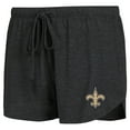 thumbnail image 3 of Women's Concepts Sport Black/Gold New Orleans Saints Raglan Long Sleeve Top & Shorts Lounge Set, 3 of 3