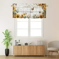 thumbnail image 2 of Farmhouse Sunflower Butterflies Kitchen Valance Curtains Rustic Country Western Wooden Barn Rod Pocket Valances for Bedroom Living Room Dining Room 54 by 18 in, 1 Panel, 2 of 6
