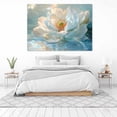 thumbnail image 3 of Mudket White Peony Flower on Water Canvas Wall Art, Framed Floral Print, Ready to Hang Wall Decor for Living Room Bedroom Bathroom, Serene Elegant Artwork - 12"L x 8"W, 3 of 10
