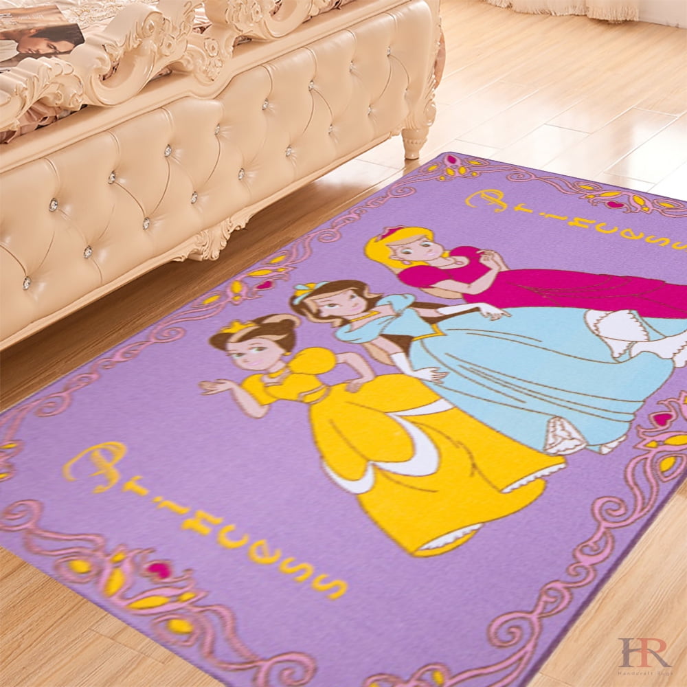 Hr Girls Playroom Rug. NonSlip/Gel Back.Pink Princess.