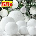 thumbnail image 2 of 6/60 bolas de nieve de espuma blanca, bolas de nieve artificiales falsas, adornos de piel para árbol de Navidad, colgantes para niños, decoración para fiesta de Navidad y Año Nuevo, 2 of 5