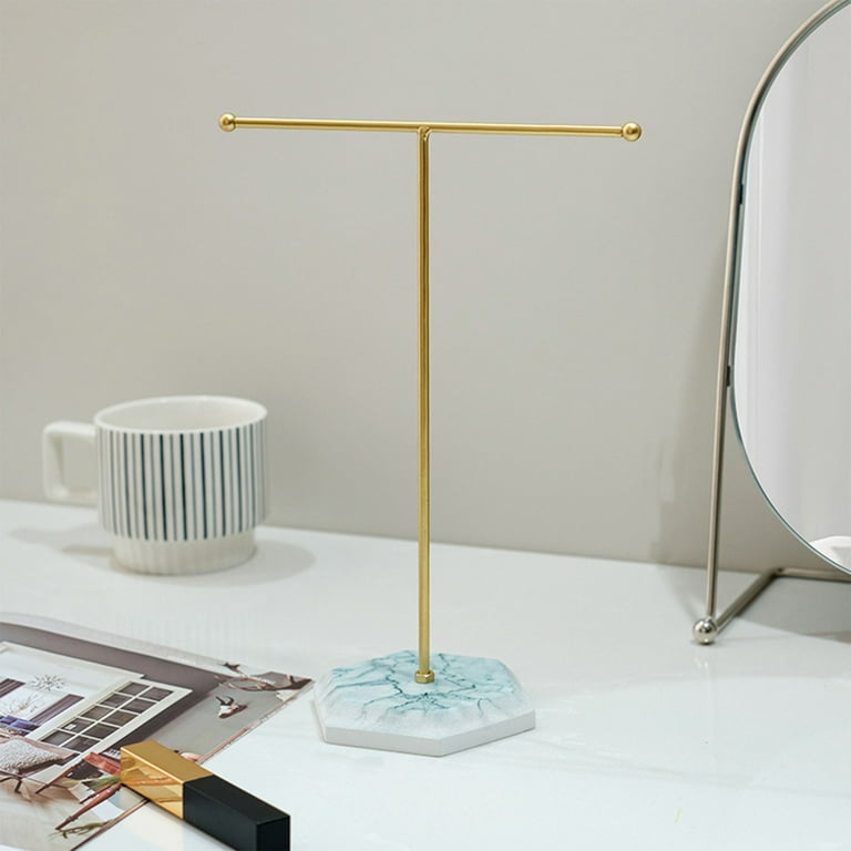 CASAFUN Jewelry Stand Display Necklace Holder T-Bar Plated Metal