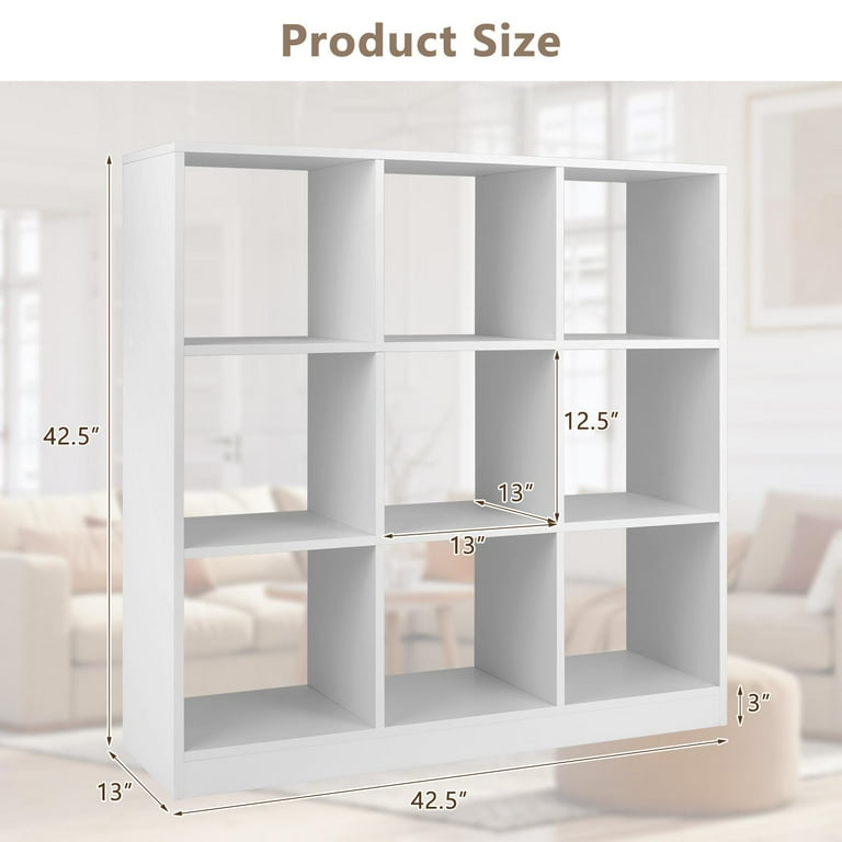 Giantex 4-Cube Stackable Bookcase – White Modular Storage Organizer, 13.5" Cubes, 55 Lb Capacity Each