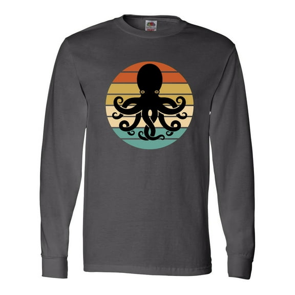 Inktastic Octopus Retro Vintage Sunset Long Sleeve T-Shirt