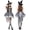 Silver, variant on Witch Cosplay, Witch Costume, Witch Outfit, Witch Roleplay, Witch Cos, Women Halloween Witch Cosplay Costume High-Low Hem Ruffle Dress Hat Wristbands Dress Up Outfits, Black L