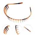thumbnail image 2 of Unique Bargains 1 Pc Classic Flower Edge Anti-Slip Toothed Hairband for Women for Girls Amber, 2 of 4