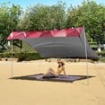 thumbnail image 6 of Portable Beach Tent Sun Shelter With Ground Pegs Water And Wind Resistant Sun Shade Canopy Angle Adjustable Hearts in Perfect Harmony, 6 of 7