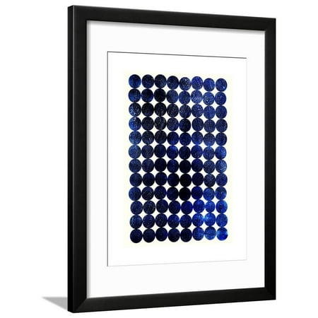 Unity Indigo Scandinavian Abstract Circles Framed Print Wall Art By Garima Dhawan