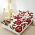 thumbnail image 3 of Manfei Kawaii Christmas Snowman Twin Sheet Sets for Kids, Vintage Red Buffalo Plaid Twin Fitted Sheet, Reindeer Animal Flat Sheet, Luxury Bedroom Decor, 3 Pieces, 3 of 6