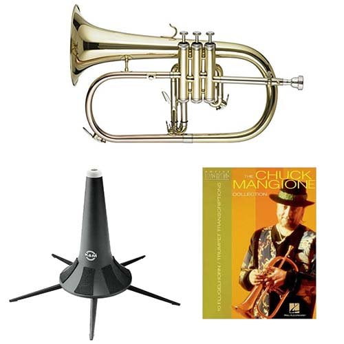Band Directors Choice Bb Student Flugelhorn Bundle - Lacquer