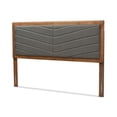 thumbnail image 2 of Baxton Studio Iden Modern and Contemporary Dark Grey Fabric Upholstered and Walnut Brown Finished Wood Full Size Headboard, 2 of 9