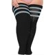 thumbnail image 1 of Calcetines altos hasta el muslo para mujer de talla grande para muslos gruesos - Extra largos a rayas gruesos, 1 of 5